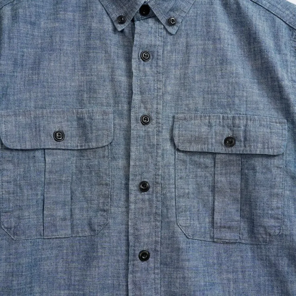 United By Blue Ayres Chambray Shirt Size S Organic Cotton Made in USA